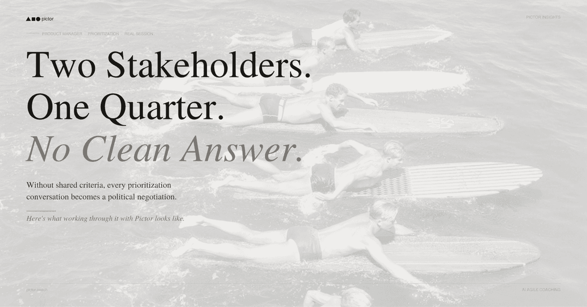 Two Stakeholders, One Quarter of Capacity: A PM's Real Conversation with Pictor